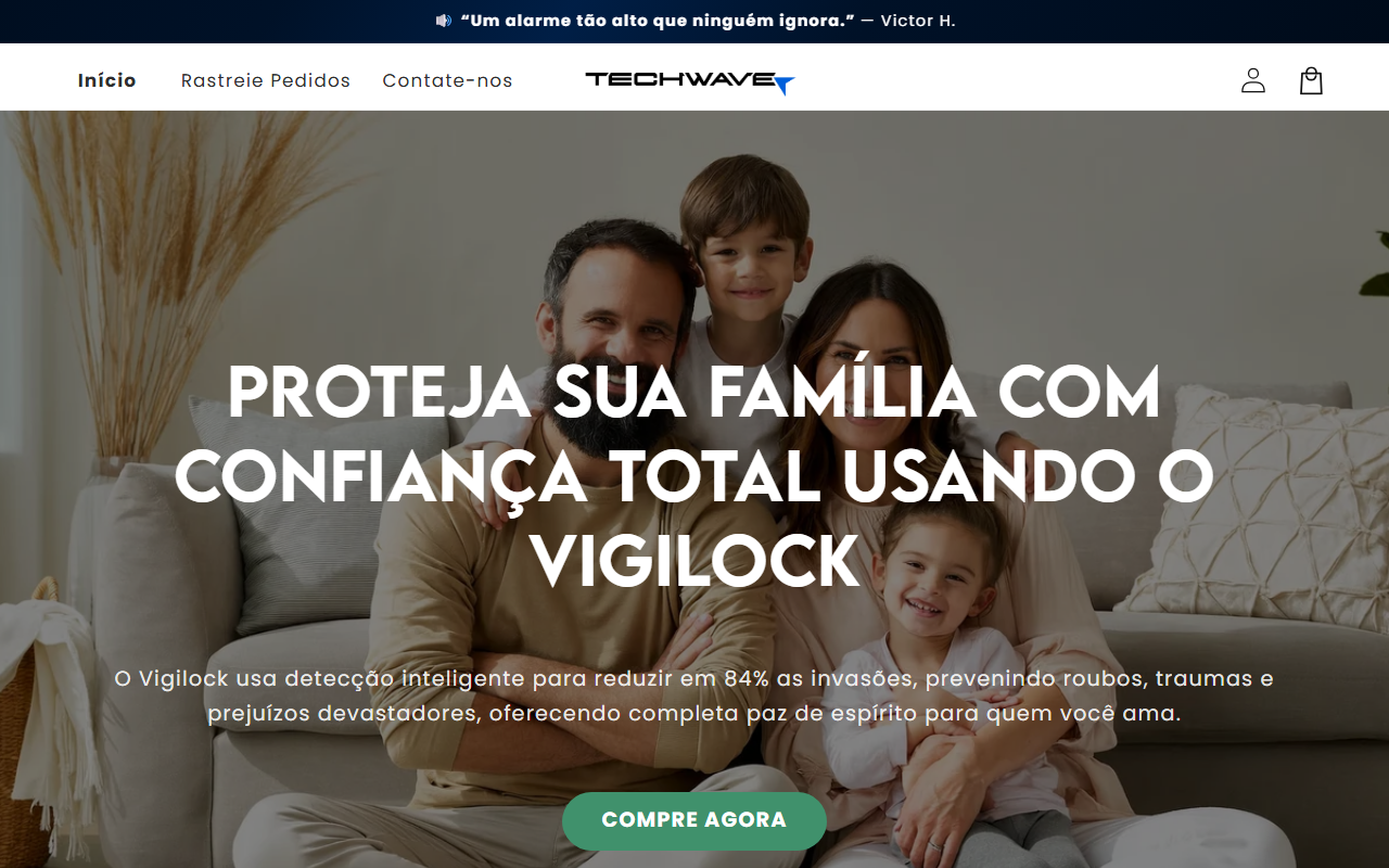 Loja Techwave — página do Vigilock